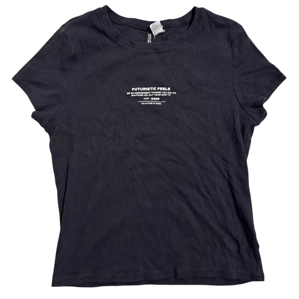 H&M Divided “Futuristic Feels” Ribbed Tee – Size L